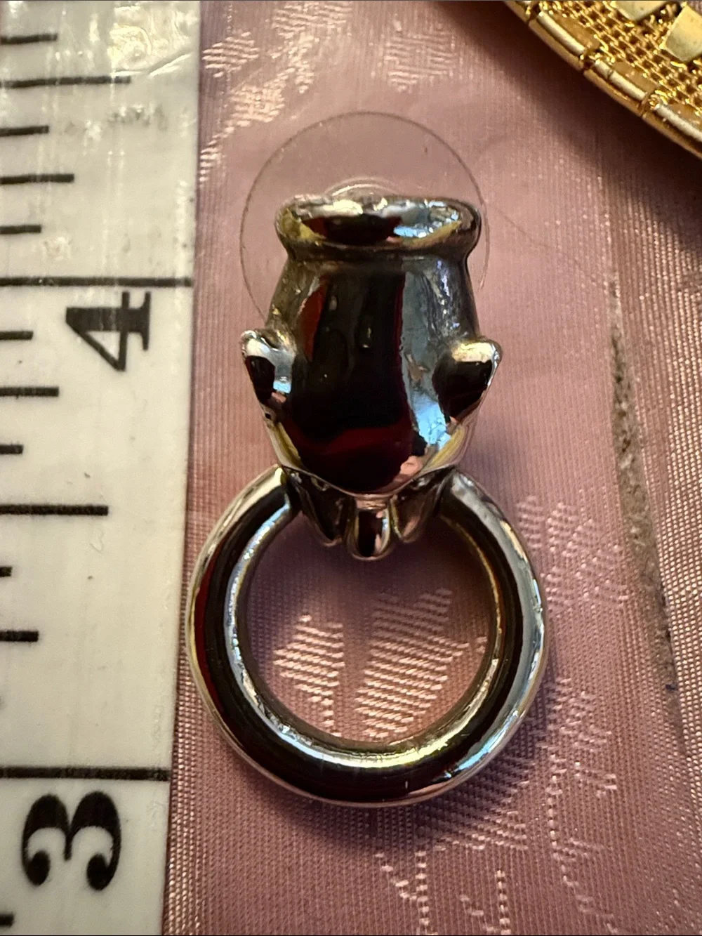 Designer inspired two-Tone panther Necklace and Hoop Drop Earrings